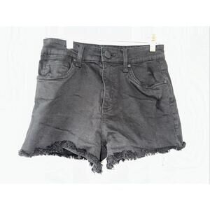 Kut from the Kloth Size 0 Jane High Rise Short Black Distressed Frayed Hem EUC